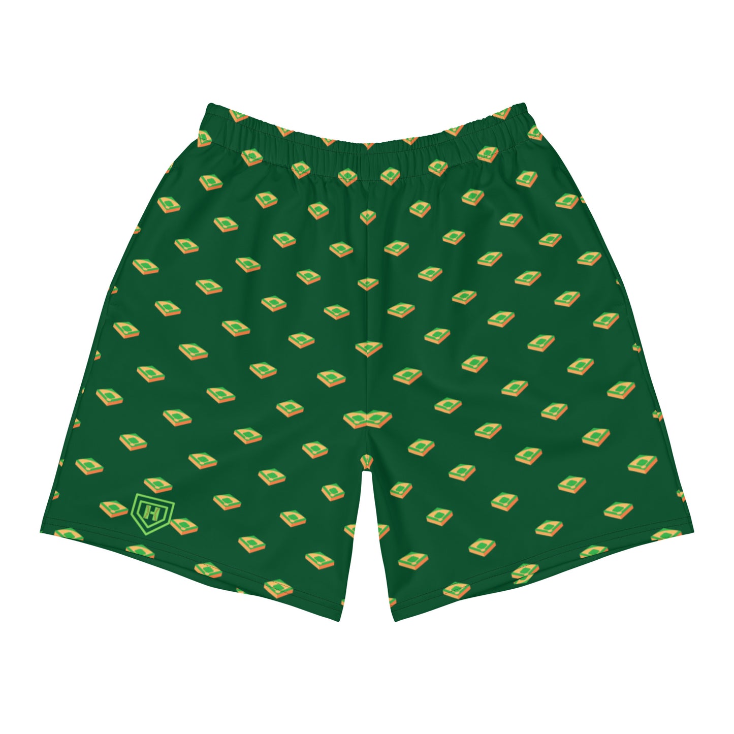 Baseball Diamond Green Men's Athletic Shorts