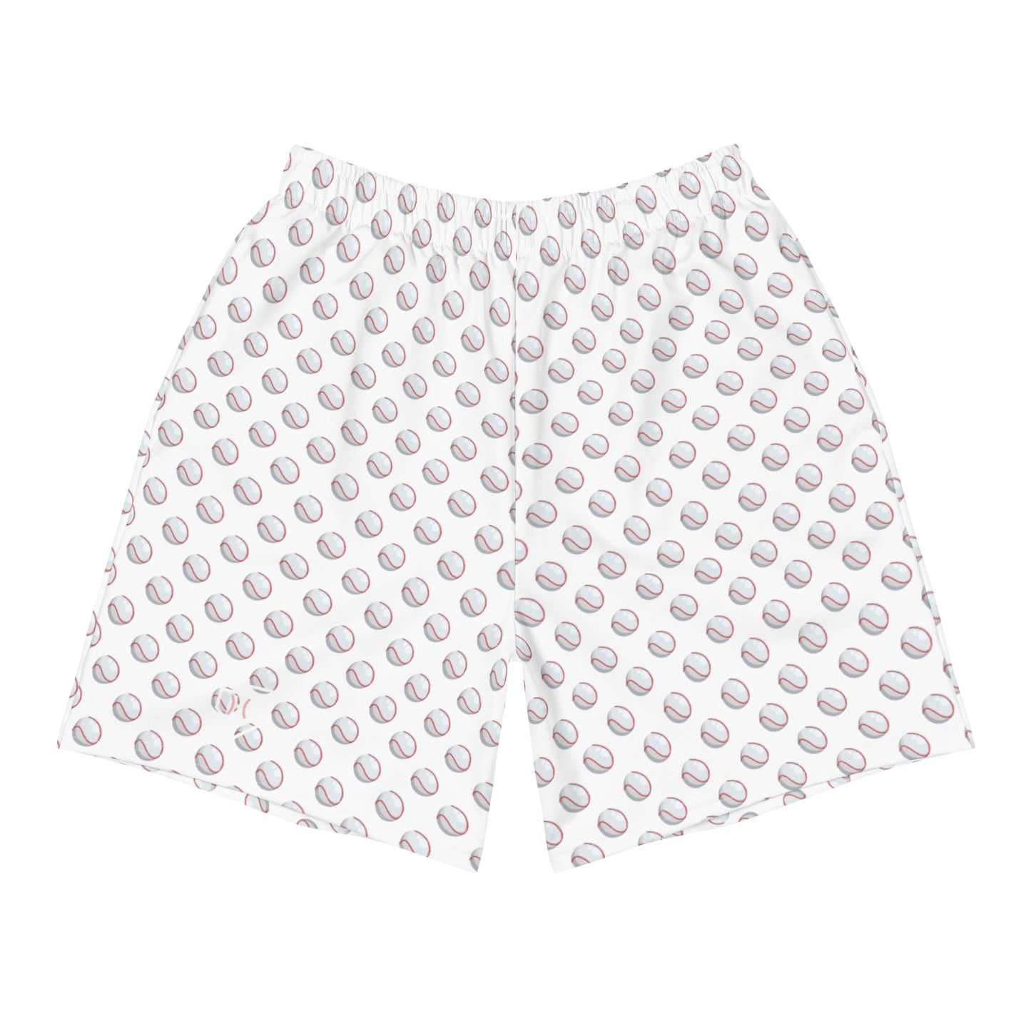 Baseball Print White Men's  Athletic Shorts