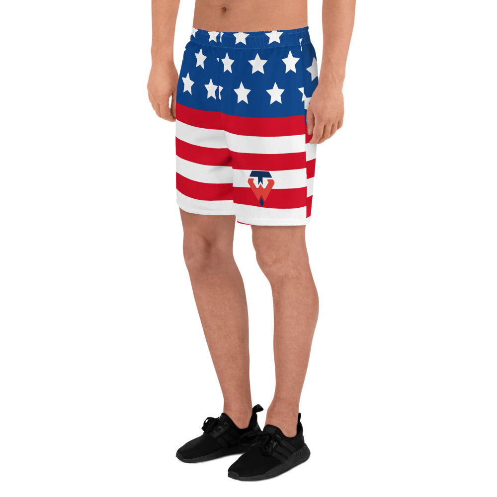 Tampa Warriors TW seal Stars & Stripes Men's Athletic Shorts