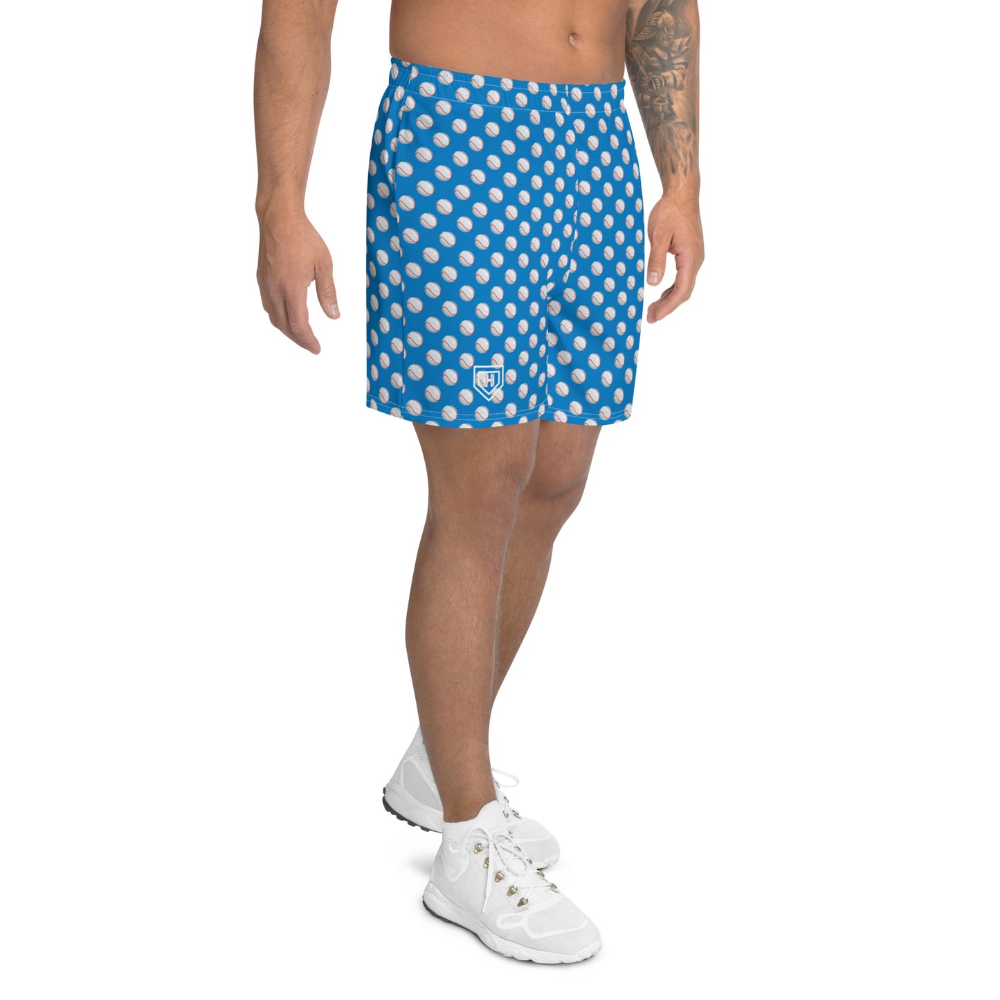 Baseball Print Royal Men's Athletic Shorts