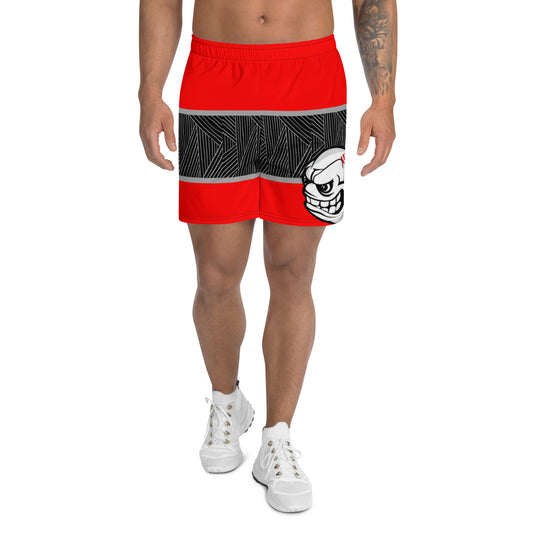 Red Angry Ball Line Pattern  Athletic Shorts