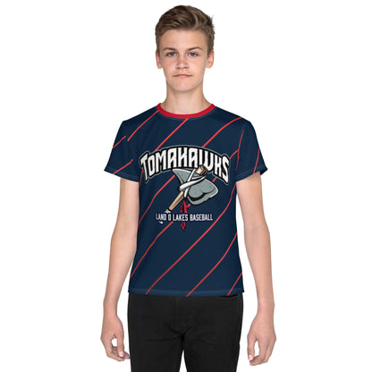 LOL Tomahawks Striped Youth Performance crew neck t-shirt