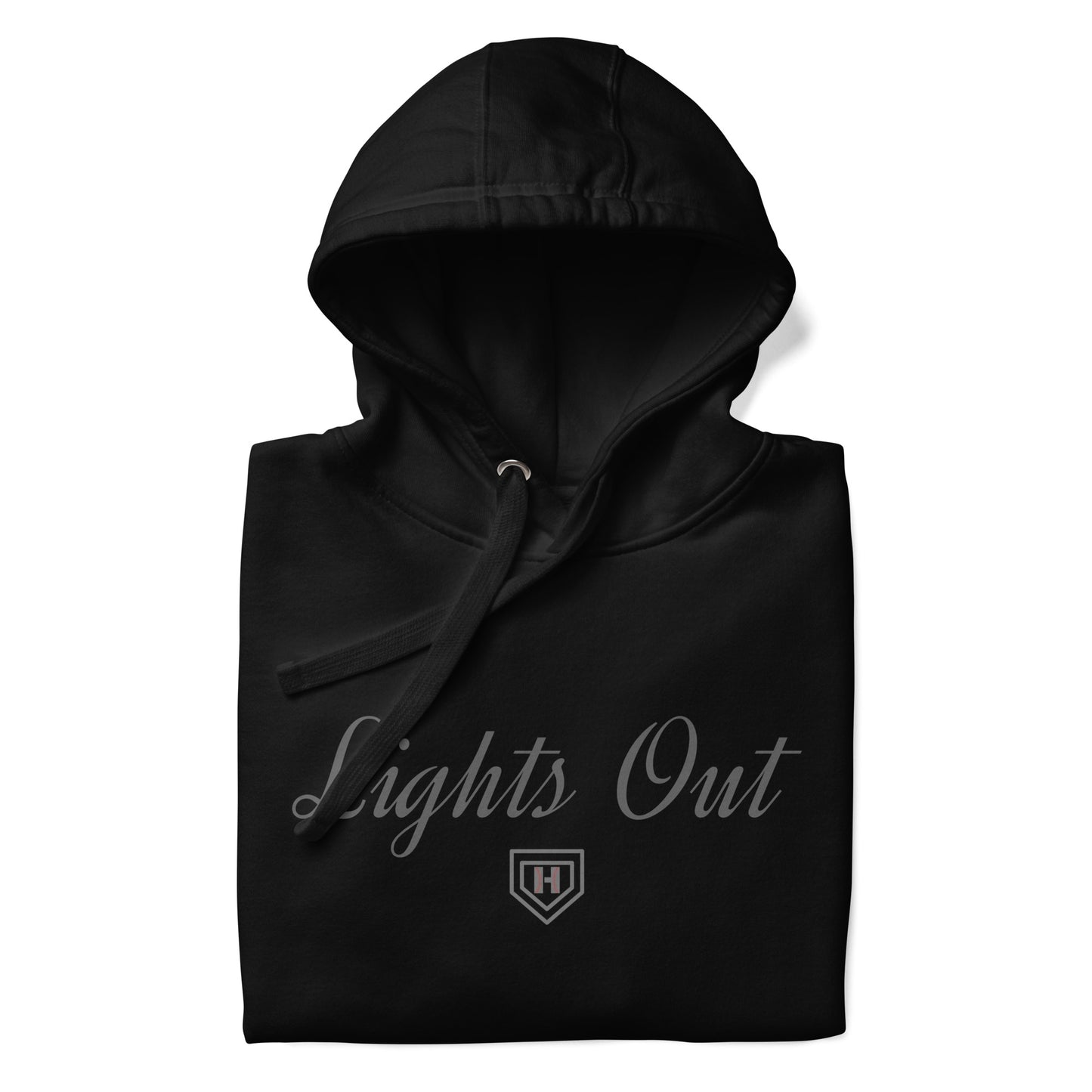 Black On Black Lights Out Script  Hoodie