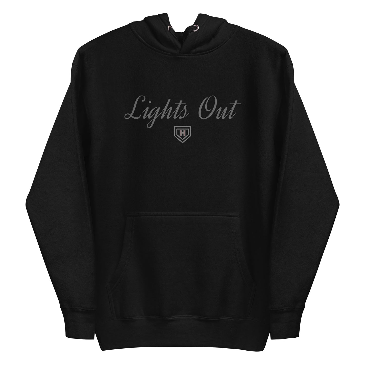 Black On Black Lights Out Script  Hoodie