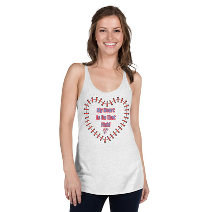 NTAA AB Baseball My Heart Is On That Field Women's Racerback Tank