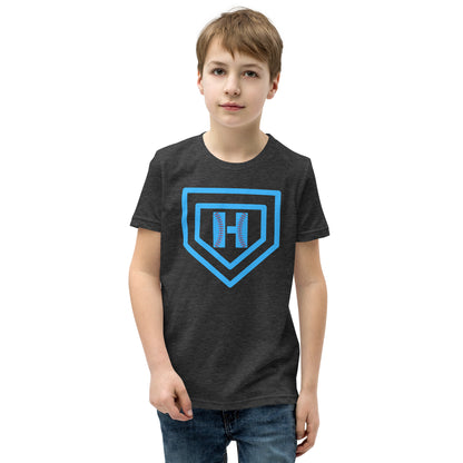 Blue H Seam Logo Youth Short Sleeve T-Shirt