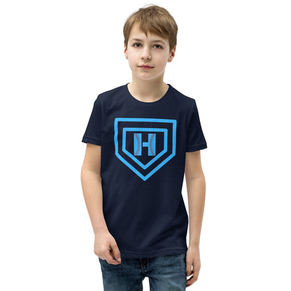 Blue H Seam Logo Youth Short Sleeve T-Shirt