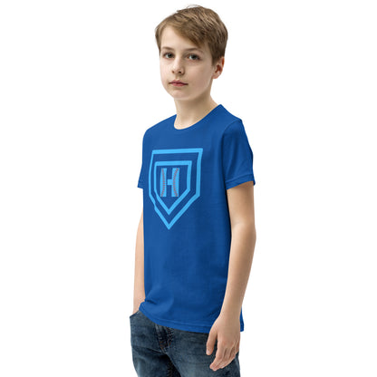 Blue H Seam Logo Youth Short Sleeve T-Shirt