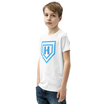 Blue H Seam Logo Youth Short Sleeve T-Shirt